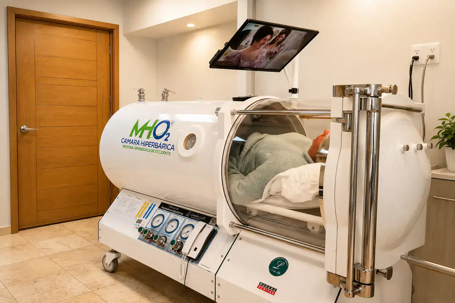 Sala climatizada de cámara hiperbárica en MHO2 Monraz, Guadalajara