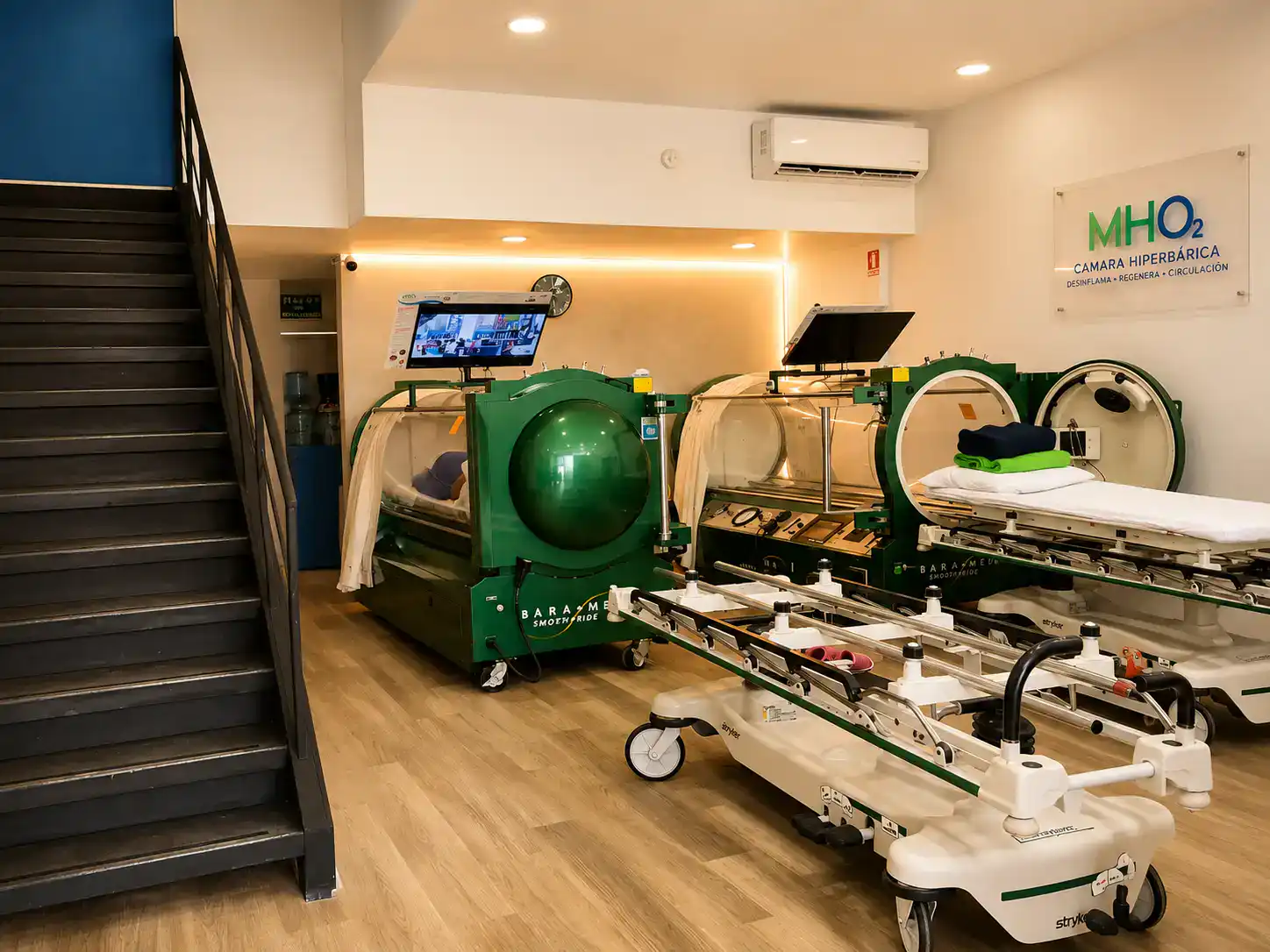 Sala climatizada de cámara hiperbárica en MHO2 Sur–Galicia, Tlajomulco, Guadalajara