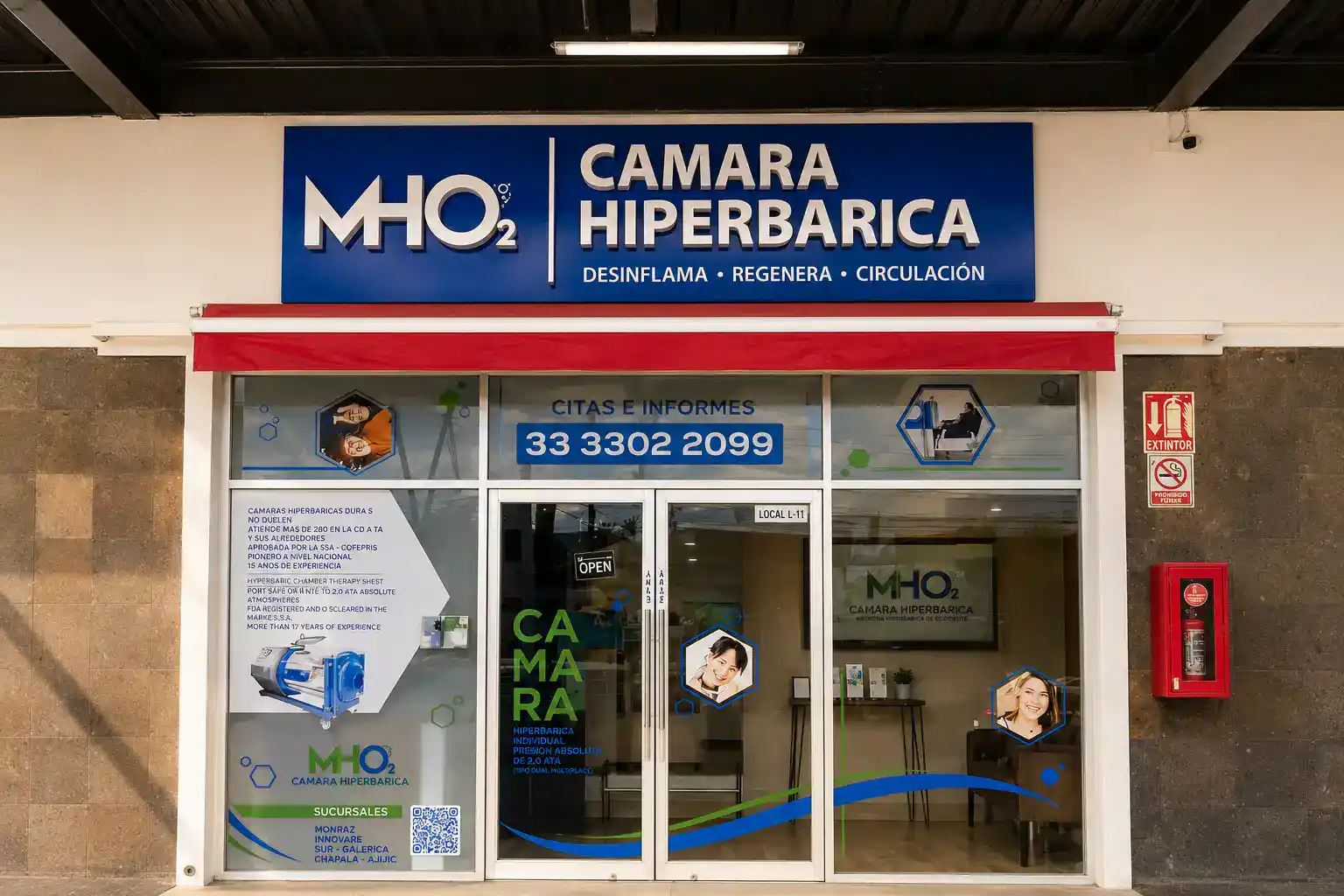 Fachada de la Cámara Hiperbárica MHO2 Sur-Galicia en Tlajomulco