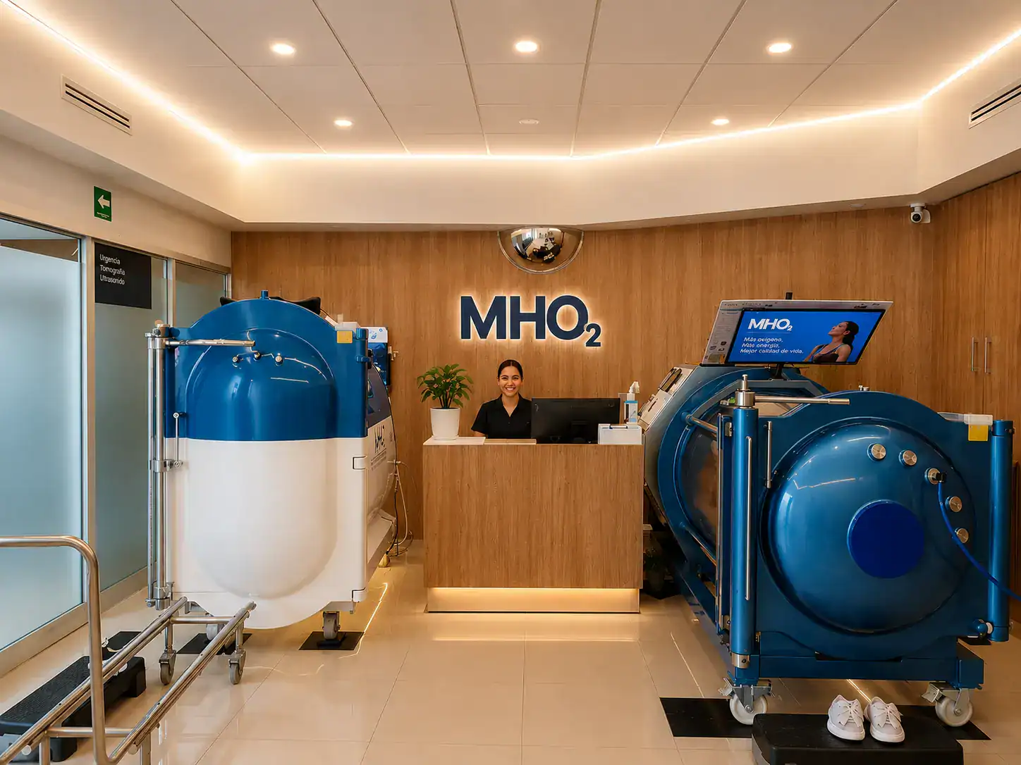 Interior de cámara hiperbárica en Innovare, Guadalajara · MHO2